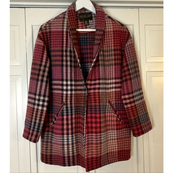 Rachel Zoe pink plaid shacket blazer jacket size xs - Picture 2 of 9